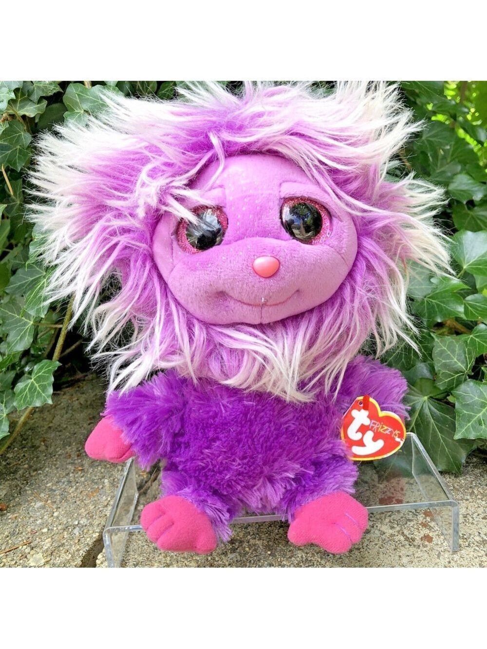 Ty 11in Frizzys Zwippy The Purple Monster 2015 Birthday June 21 W/ TY tag CN